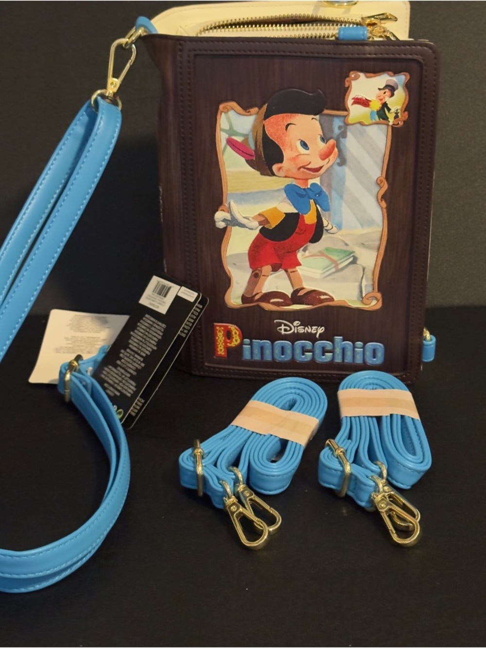 Disney Pinocchio Book-Style Crossbody  with Blue Strap From Disney Loungefly NWT